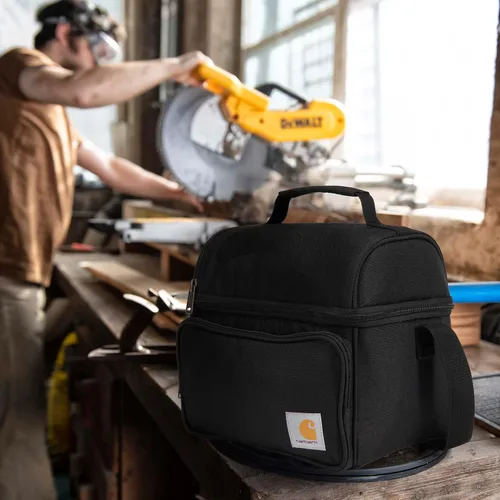 Miniatura 5 de Carhartt - Enfriador de camping, lonchera para sitio de trabajo, bolsa de almuerzo de carcasa blanda para sitios de construcción, trabajo y uso Negro