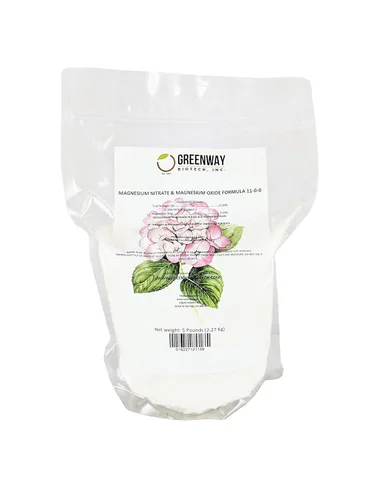 Greenway Biotech, Inc. Fertilizante de fórmula de nitrato de magnesio y óxido de magnesio para hidroponía y suelo (11-0-0) - 100% soluble en agua