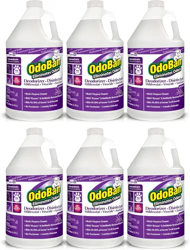 Miniatura 11 de OdoBan Desinfectante Profesional y Eliminador de Malos Olores Concentrado, Hecho en los EE. UU., Aroma Original de Eucalipto, Paquete de 4, 1 Galón