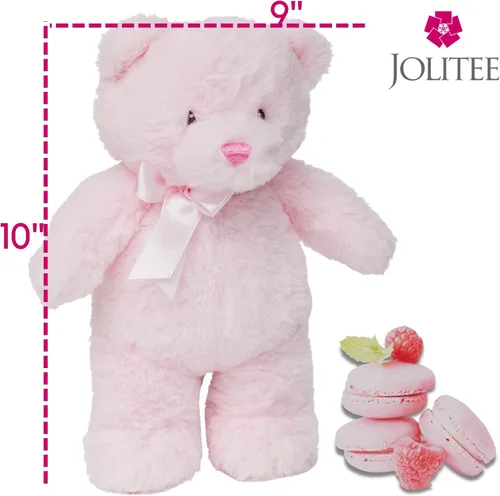 Miniatura 2 de Jolitee My First Bear - Oso de peluche rosa para bebé recién nacido, 10 pulgadas
