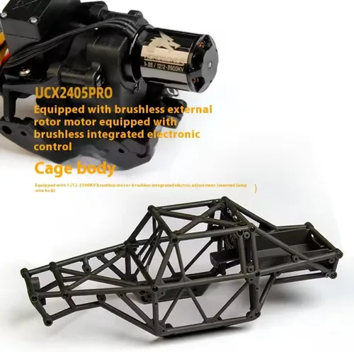 Miniatura 6 de 1/24 RC Crawler Car UDI RC UCX2405PRO 4wd Mini Climb Racing Motor sin escobillas 4 ruedas Dirección 3 velocidades Transmisión RTR Juguete (negro)