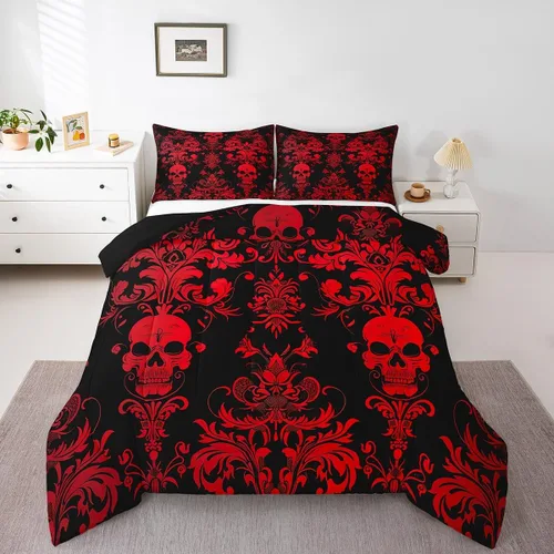 Miniatura 37 de Erosebridal - Juego de ropa de cama damascada negra para adultos, conjunto de edredón victoriano antiguo estilo barroco, tamaño queen, edredón Multi