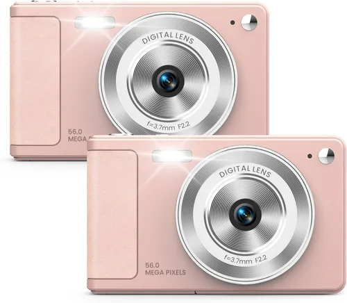 Miniatura 11 de WONNIE Cámara digital de 56 MP, FHD 1080P para apuntar y disparar con tarjeta SD de 32 GB, 2 baterías y cordón, ideal para niños y adolescentes
