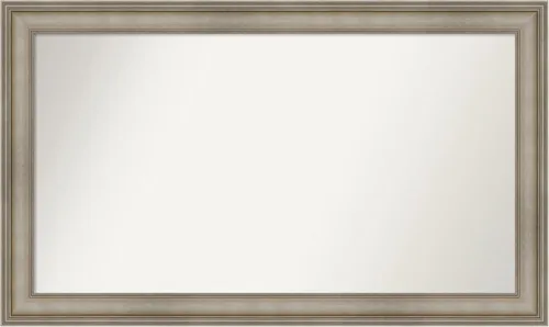 Miniatura 188 de Amanti Art Espejo de baño plateado para sobre el fregadero, 26 x 26 pulgadas, espejo cuadrado de plata antigua, marco de madera tradicional mediano