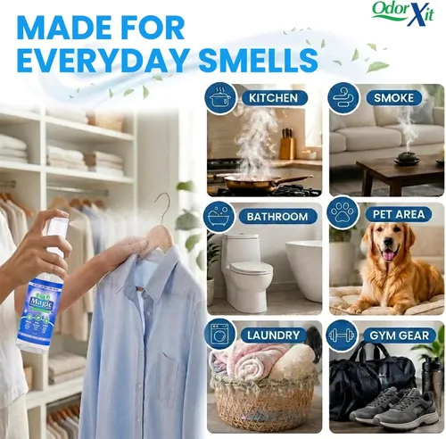 Miniatura 3 de OdorXit Magic Air Spray neutralizador de olores, potente neutralizador de olores de orina de perro y gato, refrescante de aire seguro para el hogar