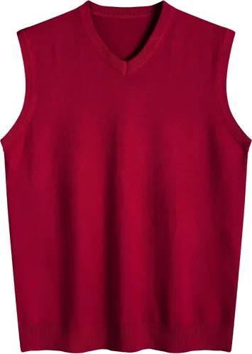 Miniatura 6 de Amussiar Suéter casual para hombre, chaleco con cuello en V, ajustado, sin mangas, suéter de punto