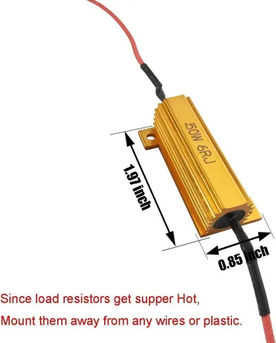 Miniatura 2 de iBrightstar Resistencias de carga 50W 6ohm, para corregir el código de error de la señal de giro intermitente de la bombilla LED súper rápido Dorado