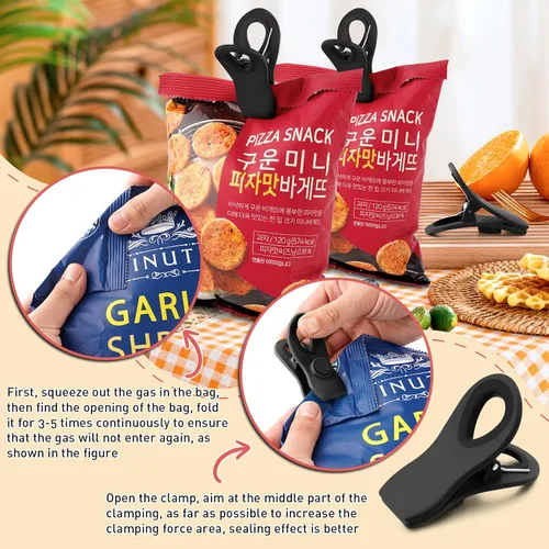 Miniatura 4 de Paquete de 12 clips de chips, clips magnéticos para bolsas para paquetes de alimentos, accesorios de RV, clip de cocina con imán para refrigerador