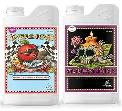 Miniatura 2 de Advanced Nutrients Voodoo Juice and Overdrive - Paquete de 4 litros con tabla de conversión y pipeta de 0.1 fl oz