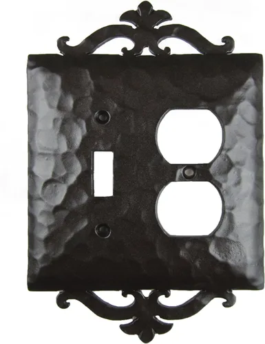 Miniatura 3 de Cubierta de placa de interruptor dúplex de hierro forjado EPH26 (cera natural)