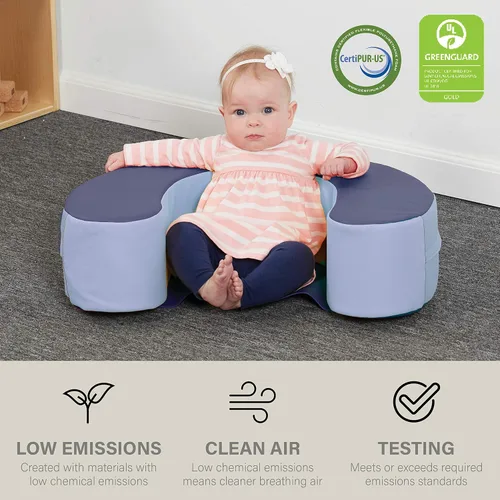 Miniatura 5 de Factory Direct Partners 10423-NVPB SoftScape Anillo de Soporte y Asiento para Bebés y Niños Pequeños, Asiento de Piso de Espuma Acolchada con Fondo