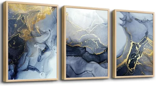 Miniatura 16 de Arte en lienzo enmarcado en negro para decoración de sala de estar y dormitorio - Pintura de pared de playa en blanco y negro - Imágenes de olas