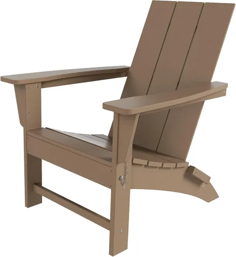 Miniatura 6 de WO Home Furniture - Silla Adirondack plegable de polietileno de alta densidad para todo tipo de clima, resistente a los rayos UV y a la Roble