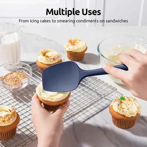 Miniatura 8 de U-Taste Juego de espátulas de cuchara de silicona, 600ºF de alta resistencia al calor, raspador de goma flexible de grado alimenticio, mezcla