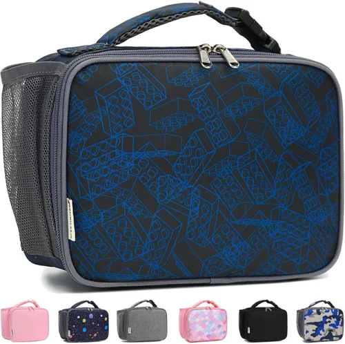 Miniatura 27 de GYEUKHAM Lonchera Aislada para la Escuela, Bolsas de Almuerzo Térmicas Reutilizables Duraderas Congelables para Niños Niñas Hombres Mujeres - azul