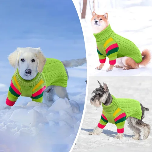 Miniatura 6 de Suéteres XXL elásticos para perros, suéter de punto de cuello alto para perros extra grandes, suéteres para perros de tamaño grande, suéter cálido