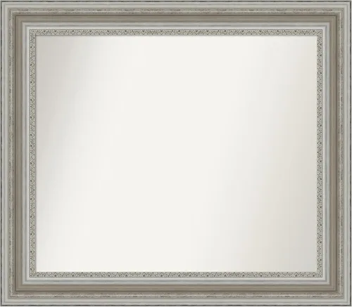 Miniatura 397 de Amanti Art Espejo de baño plateado para sobre el fregadero, 26 x 26 pulgadas, espejo cuadrado de plata antigua, marco de madera tradicional mediano