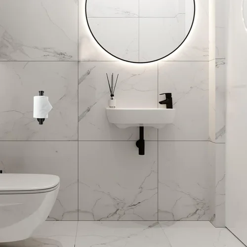 Miniatura 8 de Soporte para papel higiénico autoadhesivo, sin taladrar para baño, baño, baño, soporte de pared, acero inoxidable (negro)