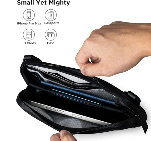 Miniatura 4 de ALPAKA Bolsa de vuelo – Bolsa de viaje para hombre, funda cruzada para teléfono, bolso de viaje de 0.3L para hombre, tela resistente al agua, correa