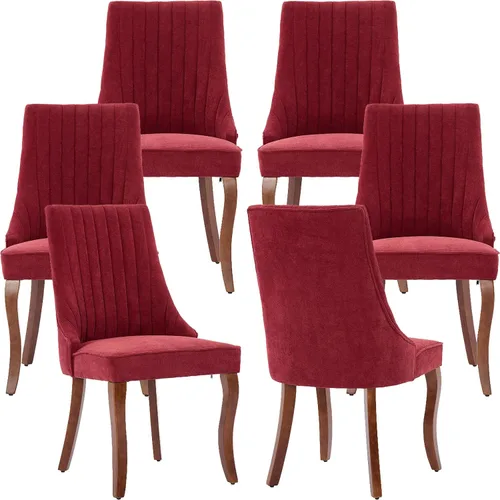 Miniatura 30 de Juego de 2 sillas de comedor modernas de mediados de siglo, tapizadas de tela beige, sillas de cocina y comedor, sillas de cocina con patas