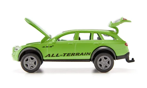 Miniatura 4 de SIKU 2349, Mercedes-Benz Clase E All-Terrain 4 x 4², 1:50, Metal/Plástico, Verde, Coche de juguete para niños, Enganche de remolque y capó