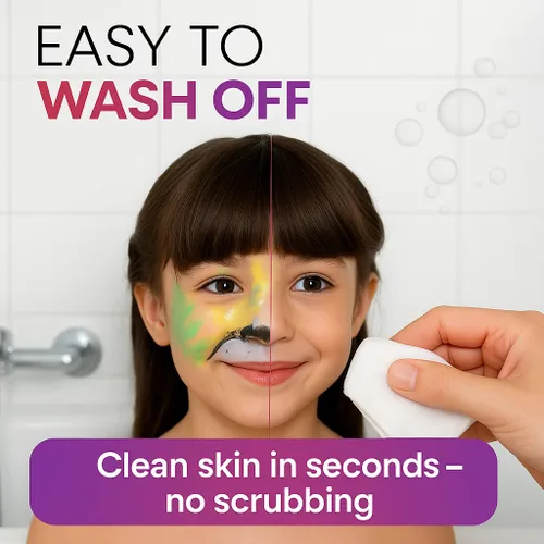 Miniatura 3 de Kit de pintura facial para niños, 20 colores lavables, sin manchas, pinturas de más de 60 caras, tiza para el cabello, purpurina, pinceles
