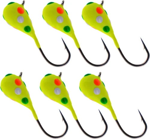 Miniatura 36 de Reaction Tackle Plantillas de pesca en hielo de tungsteno - Plantilla súper sensible en forma de lágrima para panfish, crappie, lucioperca, perca