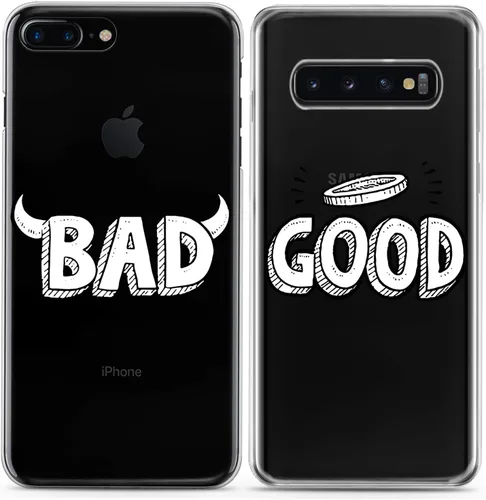Miniatura 4 de Fundas a juego para parejas compatibles con iPhone 16 15 14 13 12 11 Pro Max Mini Xs X 6s 8 Plus 7+ Xr 10 SE 5 Bad Good Relationship Best Friend