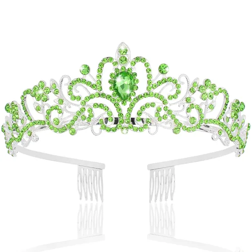 Miniatura 9 de KICOSY 296 956 Tiara y Coronas para Mujeres, 1 unidad (paquete de 1), Cristal Diamante falso