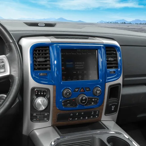 Miniatura 6 de Voodonala Cubierta GPS de navegación de consola central para Dodge RAM 2011-2017 Accesorios ABS azul 1pc