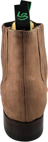Miniatura 4 de Botin Charro La Barca Nobuck Botas de tobillo de cuero para hombre Pull On Marrón (Topo)