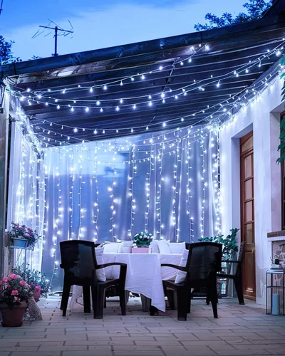 Miniatura 5 de 380 luces LED de Navidad de 125 pies, guirnalda de luces para exteriores, impermeables, temporizador y memoria, 8 modos regulables, para árbol