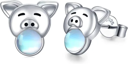 JUSTKIDSTOY PigHedgehogFishButterflyFrog Earrings 925 Sterling Silver Cute Animal Stud Earrings Jewelry Gifts for Women Girls Hypoallergenic