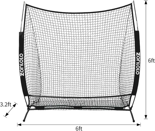 Miniatura 2 de Zonlolo Red de béisbol de 6 x 6 pies con 3 objetivos diferentes, red de práctica portátil para batear, pegar, lanzar y lanzar, paquete compacto