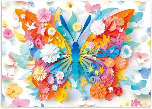 Miniatura 10 de Rompecabezas para adultos de 1000 piezas, rompecabezas de invernadero de vidrieras con arte en papel, divertido y difícil rompecabezas de flores