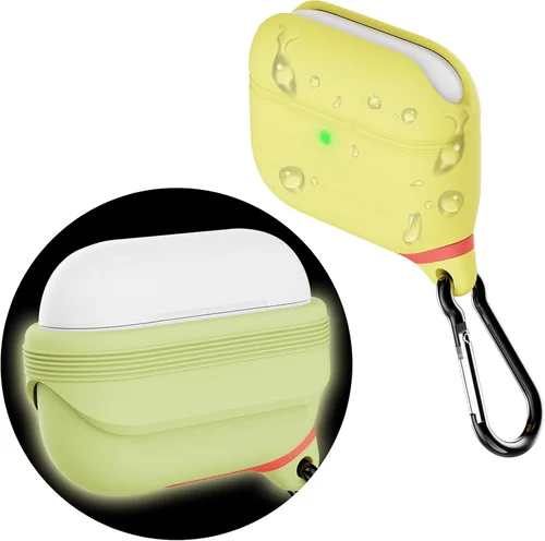 Miniatura 9 de HALLEAST Funda impermeable para AirPods Pro 3, LED frontal visible y compatible con carga inalámbrica, funda protectora de silicona compatible