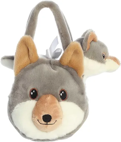 Aurora Peluche de lobo Eco Nation hecho de forma responsable, ideal para aventuras de juego, perfecto para cumpleaños o simplemente porque - gris,
