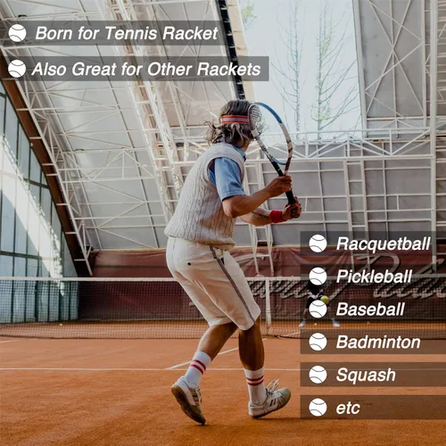 Miniatura 7 de Cinta de agarre para raqueta de tenis, paquete de 6 empuñaduras de tenis, absorbente y mejorada para raqueta de tenis Verde