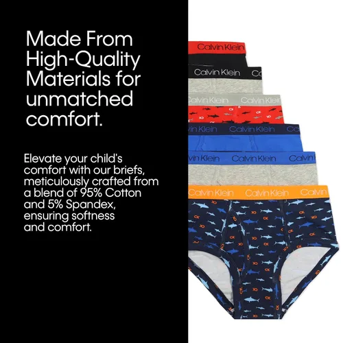 Miniatura 5 de Calvin Klein Paquete de 3 calzoncillos de algodón surtidos para niños pequeños modernos