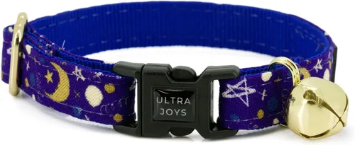 Miniatura 20 de Ultra Joys Collar de gato con campanas - Separable para gatitos y gatos - Estampado a cuadros naranja pequeño Solo cuello a cuadros