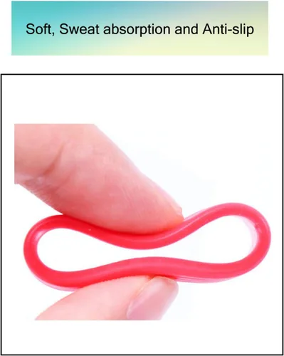 Miniatura 2 de 5Pcs Tennis Racket Handle Rubber Ring Stretchy Tennis Racquet Band Overgrips, Yellow/Red/Bllue/Pink/Black, 5P