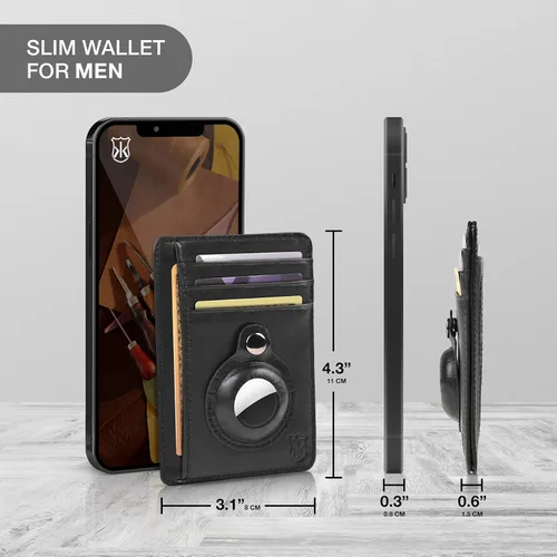 Miniatura 2 de KONACK Minimalist Wallet For Men with RFID Blocking Front Pocket Bifold Leather Mens Wallet with Gift Box