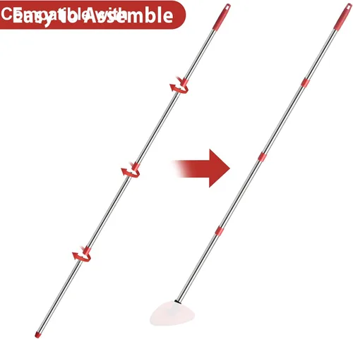 Miniatura 3 de Cabezal de repuesto para mopa giratoria HiBaby, base, mango compatible con el juego de mopa Ocedar EasyWring de 1 tanque de microfibra, 2 cabezales