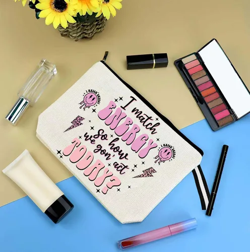 Miniatura 4 de Bolsa de maquillaje inspirada para mujer, bonita bolsa de cosméticos para amigos y familia, bolsa de aseo de viaje, bolsa de cosméticos portátil