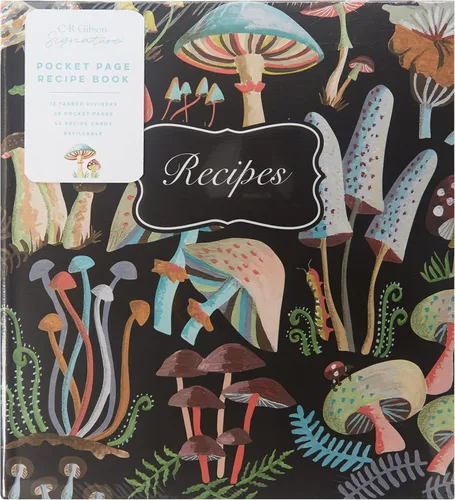 Miniatura 7 de C.R. Gibson Carpeta de recetas – Carpeta de 3 anillos para recetas, divisores con pestañas, insertos de páginas de bolsillo y tarjetas de recetas, 9