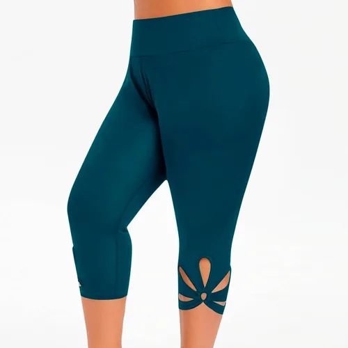 Miniatura 80 de Pantalones capri para mujer, estilo casual, de verano, elásticos, de cintura alta, pantalones de yoga, ajuste atlético, pantalones deportivos