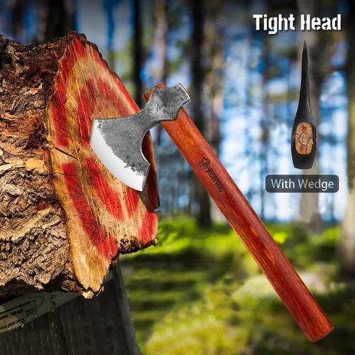 Miniatura 5 de NEDFOSS Hacha de lanzamiento de campeón de 16 pulgadas, hachas de lanzamiento y tomahawks con acero de alto carbono 1065 y mango de madera, perfecto