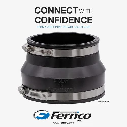 Miniatura 6 de Fernco 1002-44 Arcilla a hierro fundido o acoplamiento de plástico