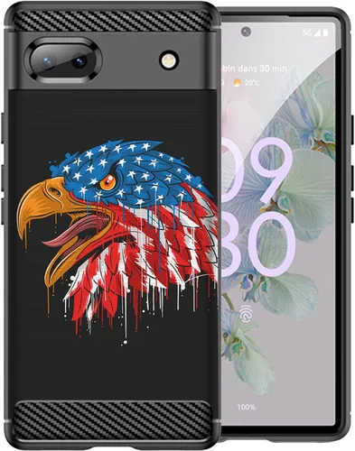 Miniatura 25 de CasesOnDeck Black TPU Case Compatible with Google Pixel 6A (2022) / Pixel 6A Case Slim Minimalistic Flexible Textured Cover -Bass Fishing