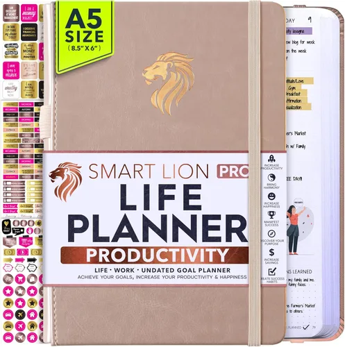 Miniatura 10 de Life Planner - Agenda diaria, semanal y mensual sin fecha con sección de presupuesto, un viaje de 12 meses para aumentar la productividad
